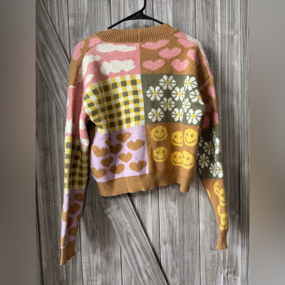 Debut Colorful Patchwork Cardigan Sweater - Picture 4 of 6